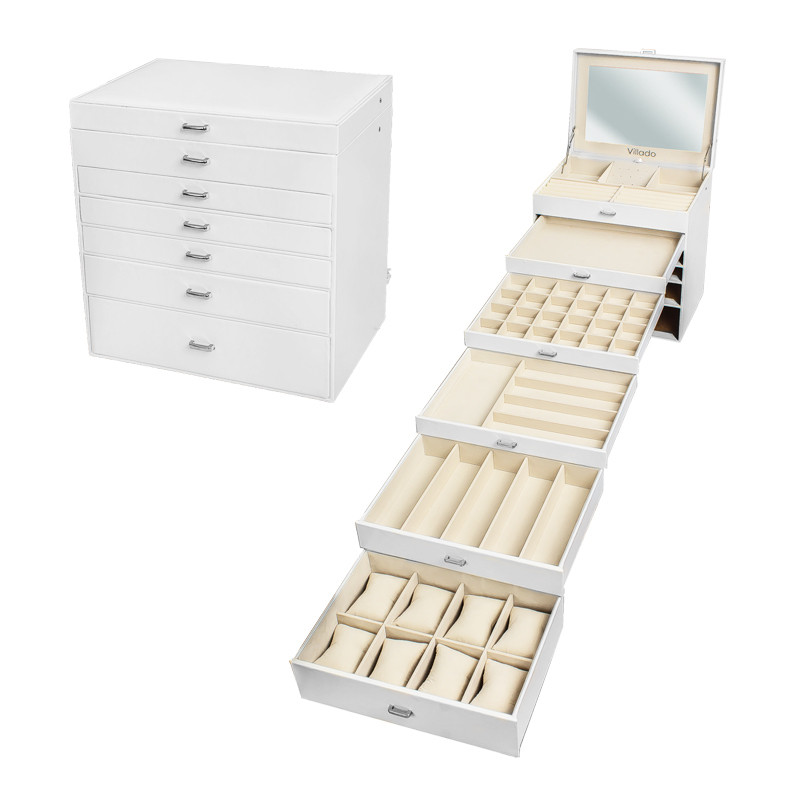 Велика скринька-органайзер Elegant Collection для прикрас, 6 рівнів, біла