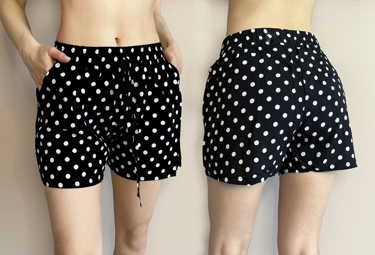 Шорти жіночі шифонові в горошок Шорти легкі літні 2XL-5XL (Польща)