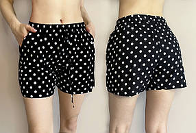 Шорти жіночі шифонові в горошок Шорти легкі літні 2XL-5XL (Польща)