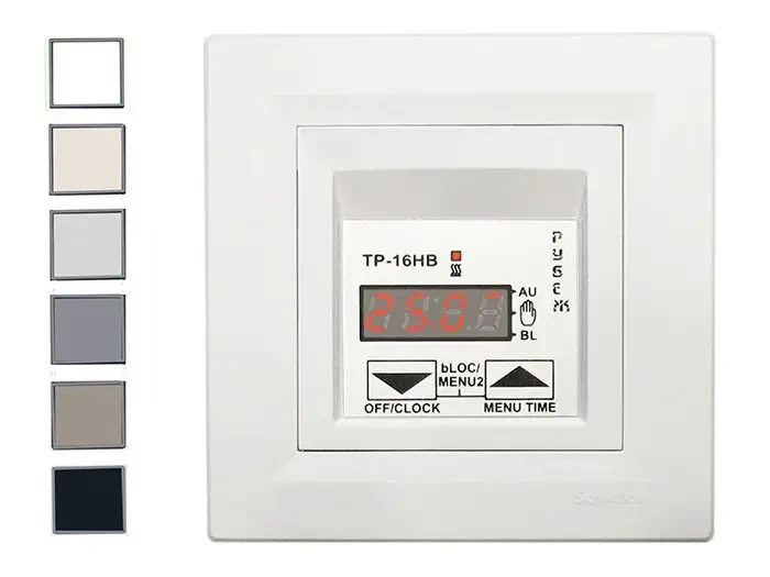 Терморегулятор РУБЕЖ ТР-16НВ кремовий Schneider Asfora, фото 1