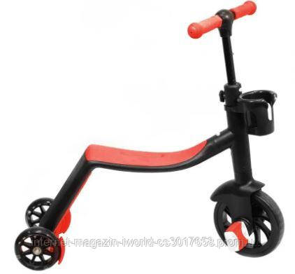 Самокат-велобег Scooter 3в1, с педалями, КРАСНЫЙ, БЕЗ УПАКОВКИ (6 ...