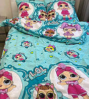 Комплект дитячої постільної білизни Лол, Бязь Люкс, полуторний, бірюзовий