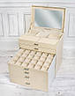 Велика скринька-органайзер Elegant Collection для прикрас, 6 рівнів, бежева, фото 6