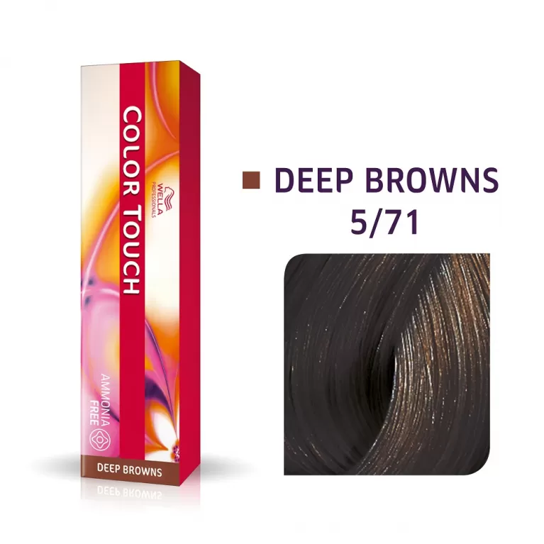 Фарба для волосся Wella Color Touch 60мл. 5/71 світлий коричневий коричнево-попелястий, фото 1
