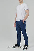 Розміри: M,3XL. Якісні чоловічі спортивні штани ST-BRAND / Трикотаж - лакоста - сині індиго, фото 3
