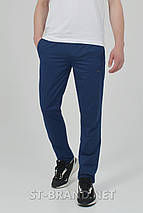 Розміри: M,3XL. Якісні чоловічі спортивні штани ST-BRAND / Трикотаж - лакоста - сині індиго, фото 2