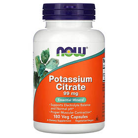 Цитрат калію NOW Foods "Potassium Citrate" 99 мг (180 капсул)
