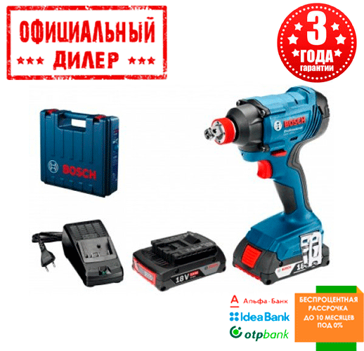 Акумуляторний гвинтокрут Bosch GDX 180-LI 2х2.0 Ач + ЗУ (18В, 2х2.0Ач, 180 Нм)  YLP