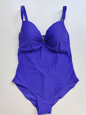 ОПТ Суцільний купальник для повних для пляжу та басейну Z.Five 55376 синій на 50 52 54 56 58 розмір, фото 2