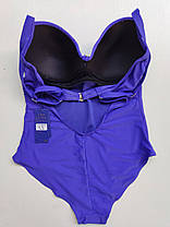 ОПТ Суцільний купальник для повних для пляжу та басейну Z.Five 55376 синій на 50 52 54 56 58 розмір, фото 3