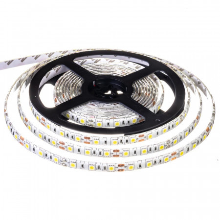 Світлодіодна стрічка 12V, 5050, 60 led/m, 14.4W, IP20, 6500K - білий холодний, Гарантія - 6 місяців, фото 1
