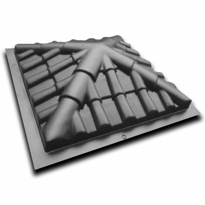 Форма для кришки 440х440х130 мм на стовп паркану Черепиця; для лиття бетонних кришок на паркан