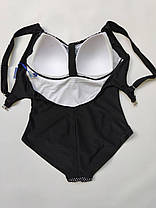 ОПТ Суцільний купальник для повних у горошок Z.Five 66075-1 чорний 50 52 54 56 58 розмір, фото 4