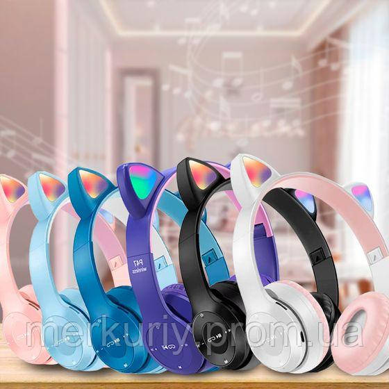 Бездротові Bluetooth-навушники P47 з котячими вушками та LED-підсвіткою