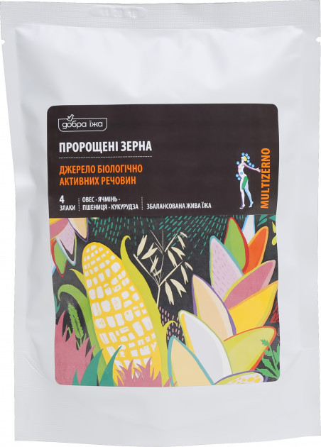 Пророщені зерна вівса,ячменю,пшениці,кукурудзи в коробці Добра їжа Чойс Choice вайт мандарін 150 г