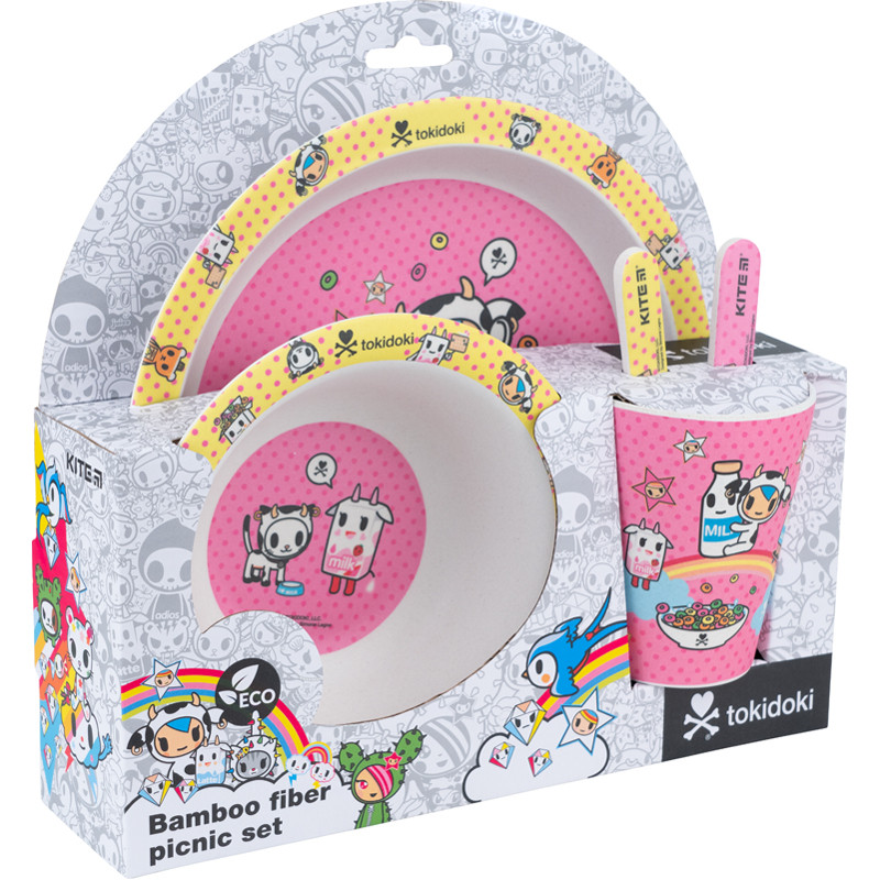 Набор посуды из бамбука Kite tokidoki TK22-313, 5 предметов - фото 2 - id-p1627497804