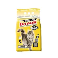 Бентонитовый наполнитель Super Benek Optimum для кошачьего туалета, без аромата, 5 л