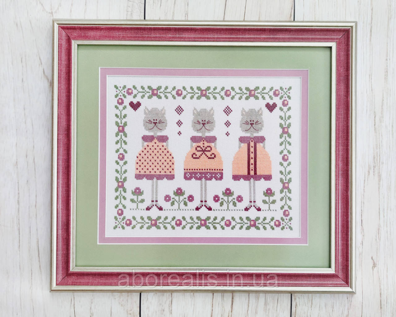 Картина вишита хрестом "Кішки модниці", фото 1