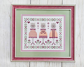 Картина вишита хрестом "Кішки модниці"