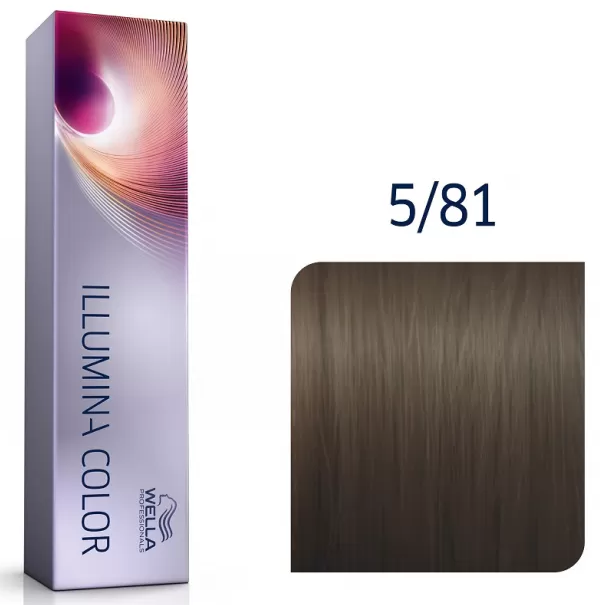 Фарба для волосся Wella ILLUMINA Color 60мл. 5/81 світло-коричневий перлово-попелястий, фото 1