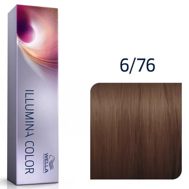 Фарба для волосся Wella ILLUMINA Color 60мл. 6/76 темний коричневий фіолетовий блонд, фото 1