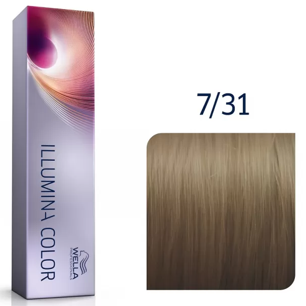 Фарба для волосся Wella ILLUMINA Color 60мл. 7/31 середній блондин золотисто-попелястий, фото 1