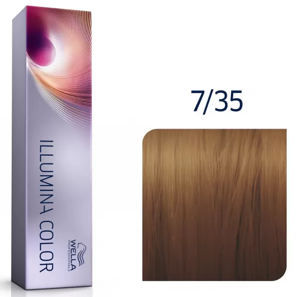 Фарба для волосся Wella ILLUMINA Color 60мл. 7/35 середній блондин золотисто-махагоновий, фото 1