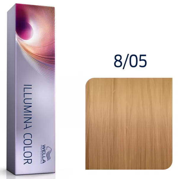 Фарба для волосся Wella ILLUMINA Color 60мл. 8/05 світлий блонд натурально-махагоновий, фото 1
