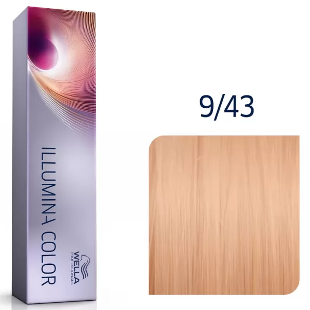 Фарба для волосся Wella ILLUMINA Color 60мл. 9/43 дуже світлий блонд червоно-золотистий, фото 1