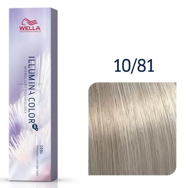 Фарба для волосся Wella ILLUMINA Color 60мл. 10/81 яскравий блонд перлинно-попелястий, фото 1