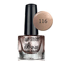 Лак для ногтей Colour Intense Minnie 5 мл NP-16 № 001 top coat Прозрачный № 116 Шиммер Sand Бежево-золотистый