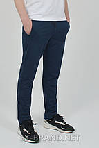 46-56. Якісні та зносостійкі чоловічі спортивні штани із трикотажу лакости - темно-сині, фото 4