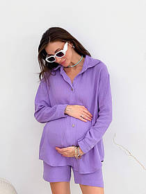 Костюм для вагітних WOW MOM Мусліновий Лавандовий XXL (1_2042)