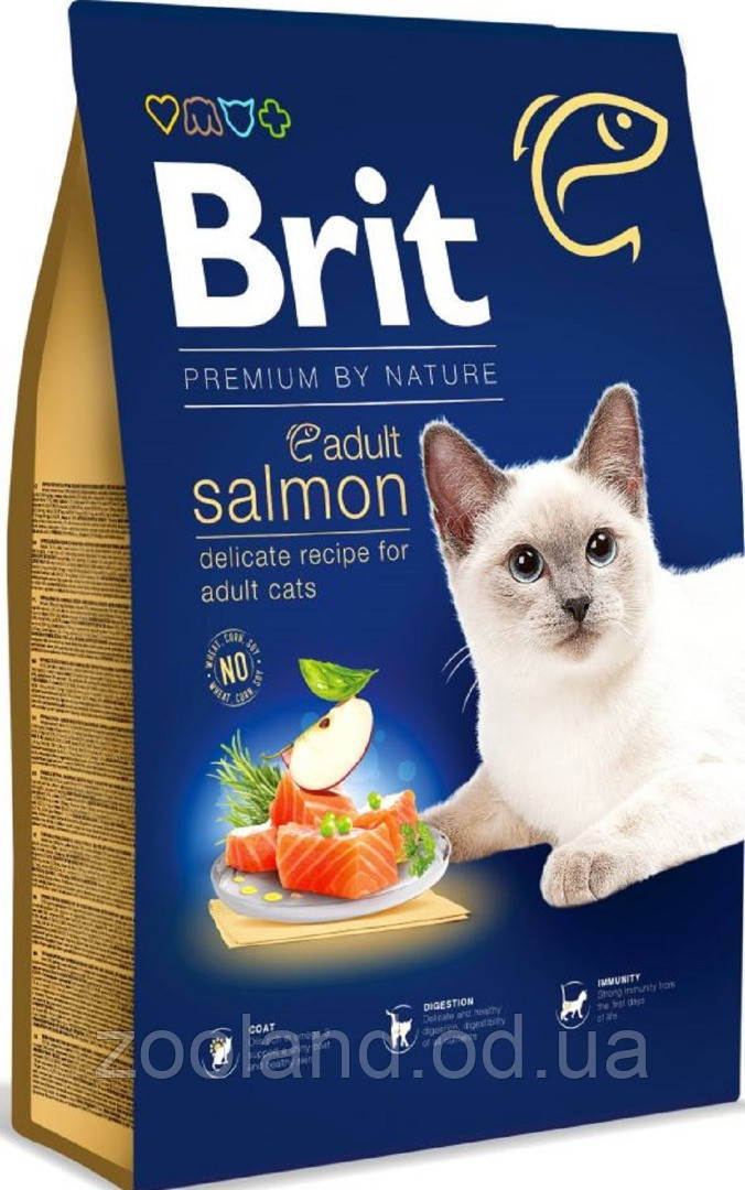 170360/3116 Brit Premium by Nature Cat Adult Salmon, 800 гр