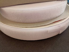 Липучка пришивна швейна 3см (текстильна застібка) біла на відріз