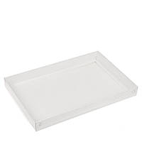 Коробка 300х200х30 для пряника з прозорою кришкою, біла