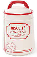 Банка керамічна Red&Blue BISCUITS 1250мл, для печива, червона