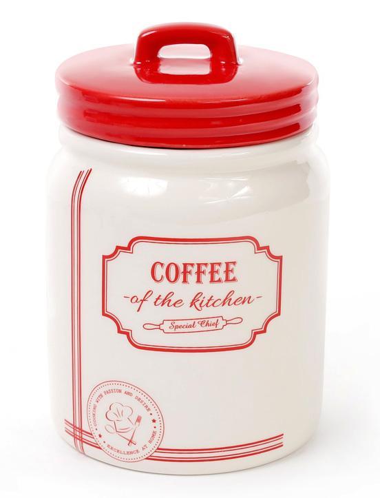 Банка керамічна Red&Blue COFFEE 900мл, червона