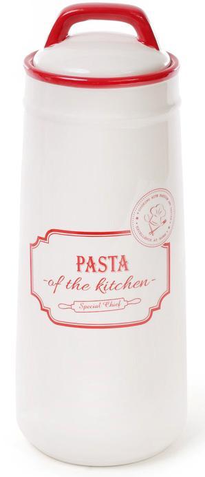 Банка керамічна Red&Blue PASTA 1400мл, червона для зберігання спагетті, пасти