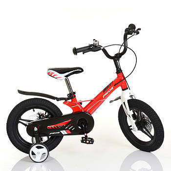Велосипед двоколісний дитячий 14 дюймів (магнез. рама, дискове гальмо) Profi Hunter LMG14233 Чорно-червоний