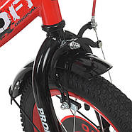 Велосипед двоколісний дитячий 14 дюймів (дзвіночок, 75% складання) Profi Original boy Y1446-1 Чорно-червоний, фото 5