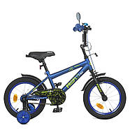 Велосипед дитячий двоколісний 14 дюймів (дзвіночок, складання 75%) Profi Dino Y1472-1 Синій, фото 2
