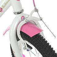 Велосипед двоколісний дитячий 14 дюймів (дзвіночок, дзеркало, складання 45%) Profi Y1485 Ballerina Білий, фото 4