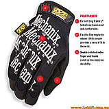 Тактичні рукавички сенсорні рукавички Mechanix Wear Original 100% оригінал зі США Чорні L, фото 6