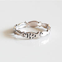 Кольцо Рыбки 1 ряд/регулирующийся размер/модные кольца/ покрытие серебром 925