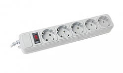 Мережевий фільтр UPS(ДБЖ) 1,8м Gembird, 5 розеток, сірий (SPG5-X-6G)