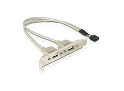 Планка розширения USB 2.0, на заднюю панель, 2 порта
