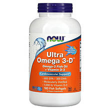 Риб'ячий жир NOW Foods "Ultra Omega 3-D" з вітаміном D3 (180 капсул)