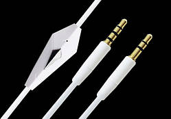 Кабель AUX Audio TRRS - TRS 3.5 мм Male/Male з мікрофоном 1.2м білий (B00664)