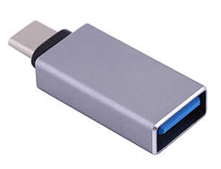 Перехідник USB3.1 Type-C --> USB (OTG) OEM, сріблястий